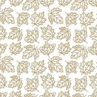 Vector seamless pattern with autumn leaves. black and white doodles. Fall of the leaves.