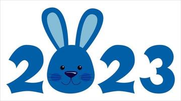 Chinese new year 2023 year of the Rabbit.Christmas symbols for your design.numbers with cute bunny vector