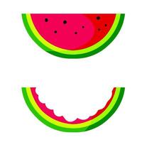 Watermelon. Fruit is eaten. Summer food icon. Flat cartoon isolated on white vector