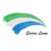 pintura acuarela bandera de sierra leona. ilustración de trazo de pincel vector