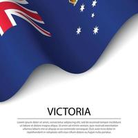 ondeando la bandera de victoria es un estado de australia en backgro blanco vector