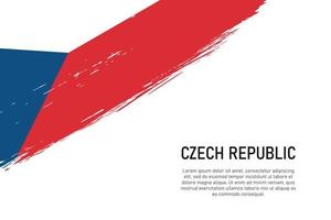 Grunge styled brush stroke background with flag of Czech Republi vector