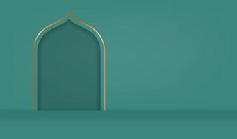 Empty islam style studio room with shadow background template for your design vector