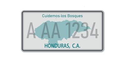 matrícula de coche. licencia de circulación vehicular de honduras. nombre vector