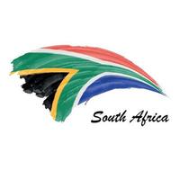 bandera de pintura acuarela de sudáfrica. ilustración de trazo de pincel vector