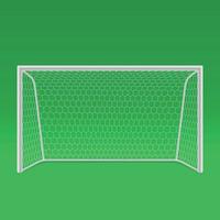 3d soccer goal front view on green background template for your design vector