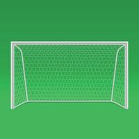 3d soccer goal front view on green background template for your design vector