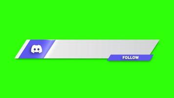 Simple Animated Discord Lower Third Banner with Follow Green Screen Free Video