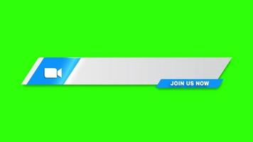 Simple Animated zoom Lower Third Banner with Follow Green Screen Free Video