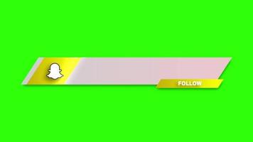 Simple Animated Snapchat Lower Third Banner with Follow Green Screen Free Video