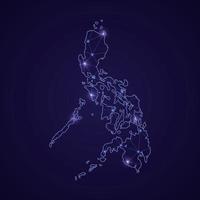 Digital network map of Philippines. Abstract connect line and do vector