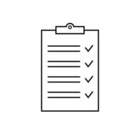 Clipboard line icon. Task document symbol vector