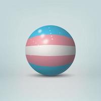 3d ball with flag of transgender pride vector