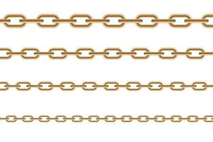 Set of metal chain. Gold necklace. template for your design vector