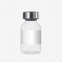 3d Realistic Bottle isolated. Coronavirus Vaccine injection vial for your design vector