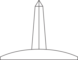 dessin de contour de la vue d'élévation avant du point de repère de washington dc. png