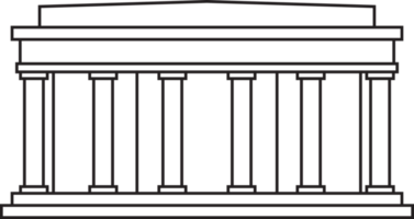 outline drawing of washington dc landmark front elevation view. png