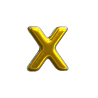Mental Yellow Letter X 3D Render png