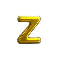 mental letra amarela z renderização 3d png