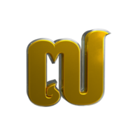 Khmer Nummer 7 3D render mental gelb png