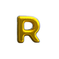 Mental Yellow Letter R 3D Render png