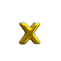 Mental Yellow Letter x 3D Render png