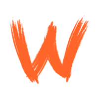 Letter W Alphabet in Brush Style png