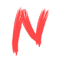 Letter N Alphabet in Brush Style png