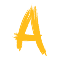 Letter A Alphabet in Brush Style png