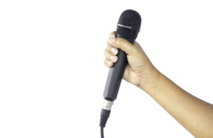 hold the microphone isolated on white background png