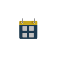 3D Isolated Blue And Yellow School Things png
