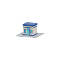 Bâtiment mignon et unique isolé en 3d png