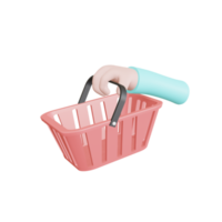 Shopping basket 3d illustration png