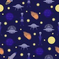 Space, bright seamless pattern vector
