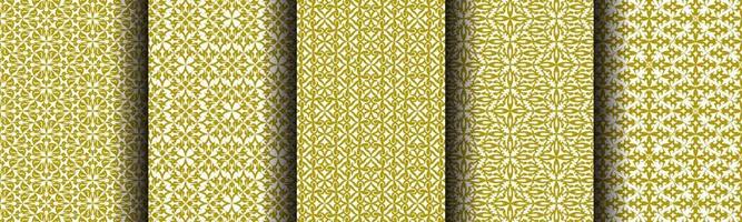 set of ethnic gold abstract background pattern collection for business vector