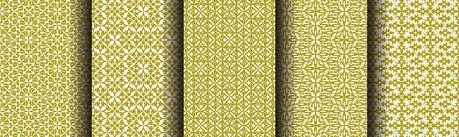 set of ethnic gold abstract background pattern collection for business vector