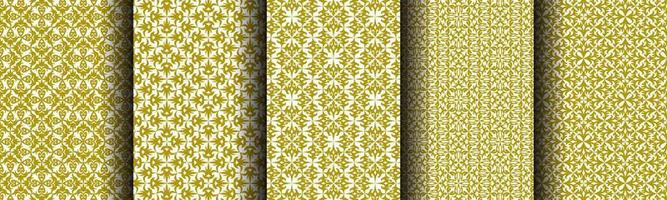 set of ethnic gold abstract background pattern collection for business vector