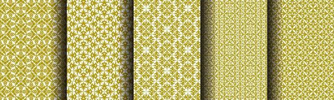 set of ethnic gold abstract background pattern collection for business vector