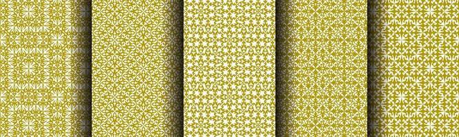 set of ethnic gold abstract background pattern collection for business vector