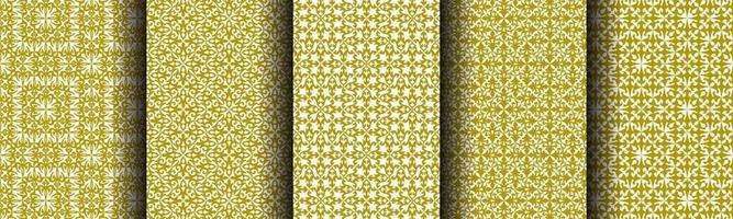 set of ethnic gold abstract background pattern collection for business vector