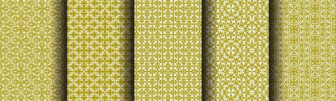 set of ethnic gold abstract background pattern collection for business vector