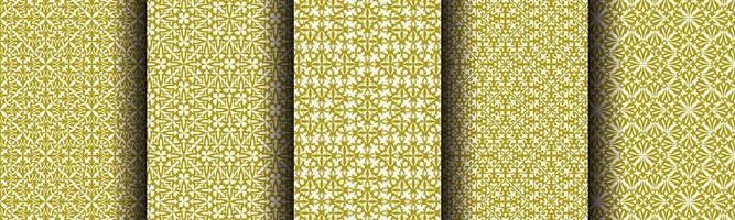 set of ethnic gold abstract background pattern collection for business vector