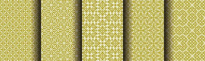 set of ethnic gold abstract background pattern collection for business vector