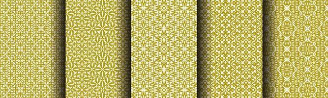 set of ethnic gold abstract background pattern collection for business vector