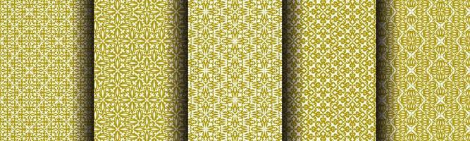 set of ethnic gold abstract background pattern collection for business vector