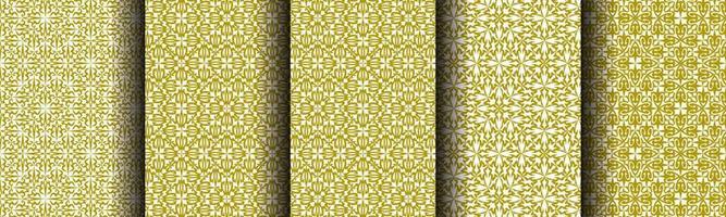 set of ethnic gold abstract background pattern collection for business vector