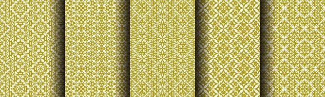 set of ethnic gold abstract background pattern collection for business vector