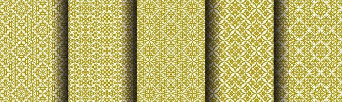 set of ethnic gold abstract background pattern collection for business vector