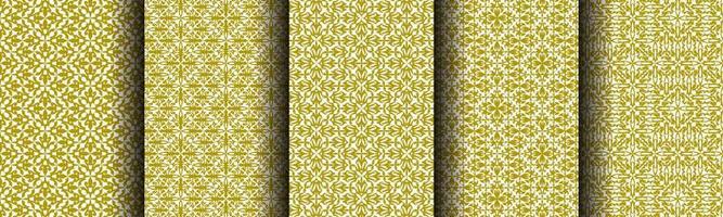 set of ethnic gold abstract background pattern collection for business vector