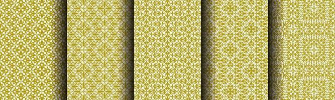 set of ethnic gold abstract background pattern collection for business vector